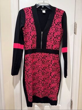 knee length dresses for ladies Lace Detail Sweater Dress